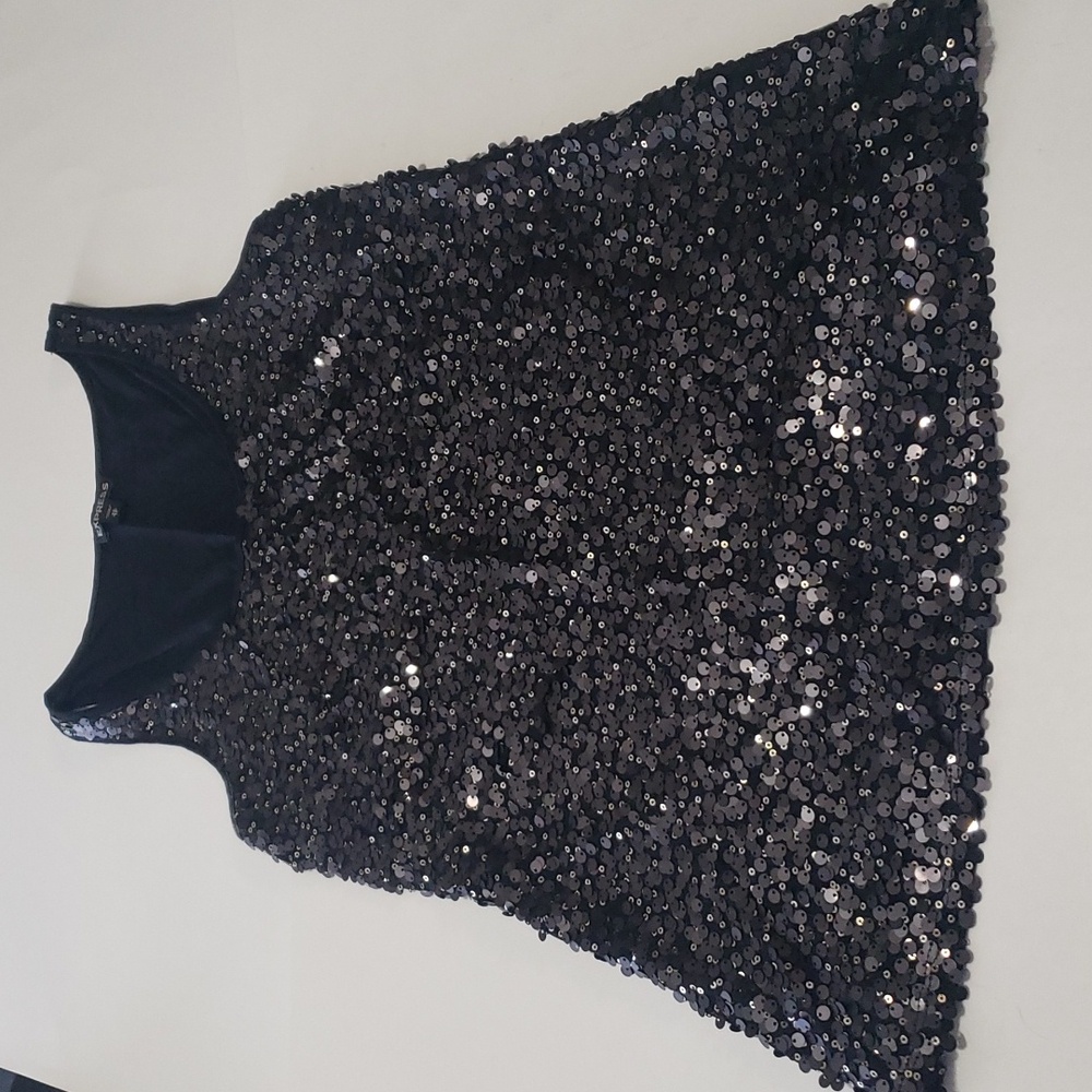 Express Black Sequin Top size XS